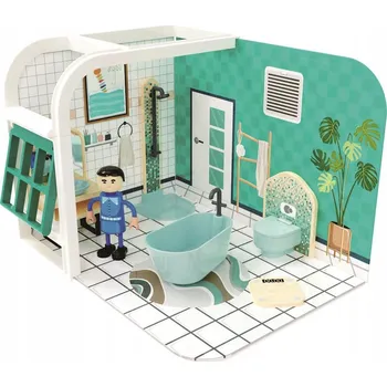 Doplněk pro panenku JOUECO: domeček pro panenky KOUPELNA