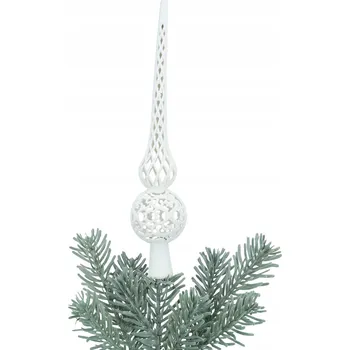 Vánoční dekorace Špička na VÁNOČNÍ STROMEK, prolamovaná BÍLÁ 25 cm, vánoční ozdoby, dekorace