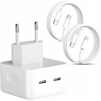 Síťová nabíječka 35W USB-C bílá, 2 porty, univerzální