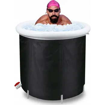 Bazén Přenosný bazén/vana pro otužování, nafukovací skládací sud 80 × 75 cm, 132 l