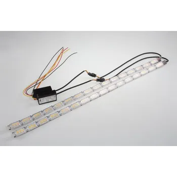 Autožárovka LED pásek, dynamické blinkry oranžová / poziční světla bílá, 52 cm