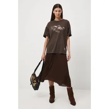 Dámské tričko Bavlněné tričko Medicine dámské, hnědá barva RW25-TSD402 88X, vel. L