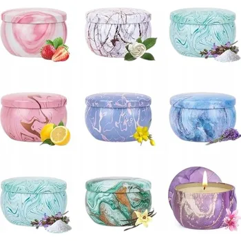 Svíčka VONNÉ SVÍČKY VOSK SÓJOVÝ 100% PŘÍRODNÍ SADA ESENCIÁLNÍCH OLEJŮ 9 KS 180 H