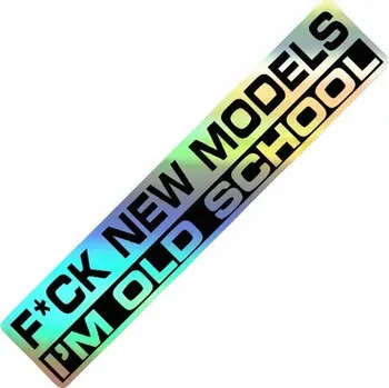 Samolepicí dekorace na vozidlo OZDOBNÁ HOLO NÁLEPKA / HOLOGRAM NA AUTO MOTO OLD SCHOOL 40X9CM