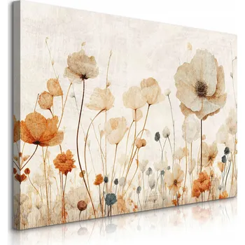 Obraz OBRAZ NA PLÁTNĚ DO OBÝVACÍHO POKOJE POLNÍ KVĚTINY ROSTLINY PŘÍRODA ABSTRAKCE 100x70
