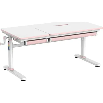 Dětský stůl Spacetronik Dětský rostoucí psací stůl s šuplíkem a náklopným mechanismem Rozměr a barva: 120x60 bílá + růžová
