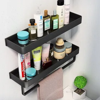 Obraz 2x Polička do sprchy bez vrtání s háčkem 50 cm