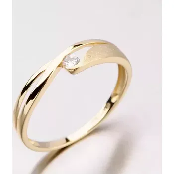 Šperk Dámský prsten zirkon žluté zlato DZ1721ZL velikost 56