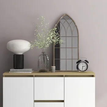 Zrcadlo Zrcadlo do interiéru, písková barva, 70x30 cm, železné