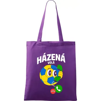 Karikatura házená volá - Taška bavlněná - 42 x 38 cm ( Fialová )