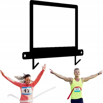 Věšák Věšák Držák na startovní čísla KOVOVÝ nástěnný ČERNÝ Rámeček na fotku