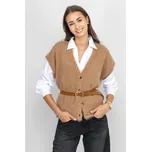 Red Button svetrová vesta krátký rukáv Fuzzy hnědá Velikost: XL