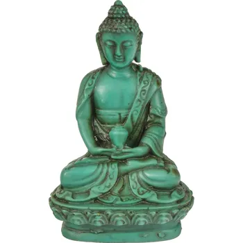 SANU BABU Buddha Amithába, tyrkysový, pryskyřice, 9cm