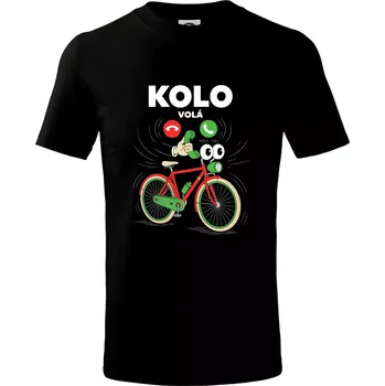 Chlapecké tričko Karikatura kolo volá - Tričko dětské bavlněné - 98 cm / 2 roky ( Černá )