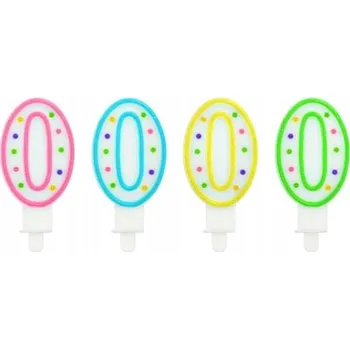 Svíčka Svíčka číslice 0 s puntíky 7,5 cm 1 Ks