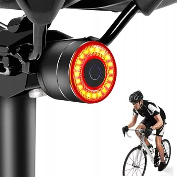 Cyklosvítilna Zadní světlo na kolo s inteligentním brzdovým systémem, výdrž až 60 hodin, černé