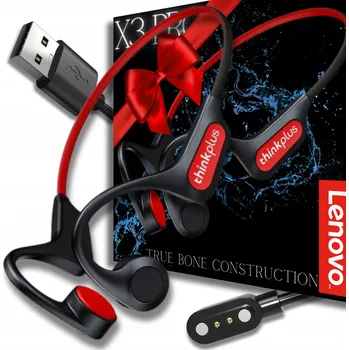 Sluchátka Bezdrátová sluchátka s kostním vedením Lenovo Bone x3 Pro Bluetooth, černo-červená