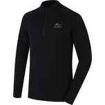 Pánské merino triko Husky MEROW ZIP M black, velikost L