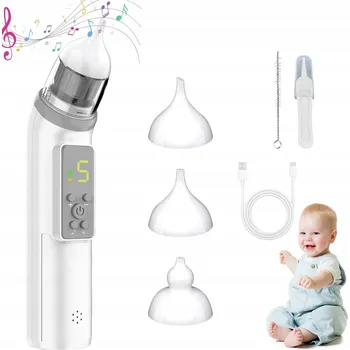 Odsávačka hlenu ELEKTRICKÁ ODSÁVAČKA HLENŮ Z NOSU NABÍJECÍ S 5 ÚROVNĚMI SÁNÍ, HUDBOU A LED