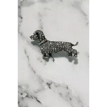 Souprava šperků Okrasná brož Pes A-2-21-6 Stříbrná barva - Fashion Jewelry stříbrná one size