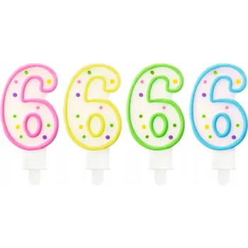 Dortová svíčka Godan Svíčka s puntíky na dort "6" Barva: Žlutá