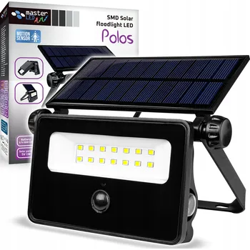 Venkovní osvětlení LED reflektor Masterled 20W černý IP54 s pohybovým a soumrakovým senzorem