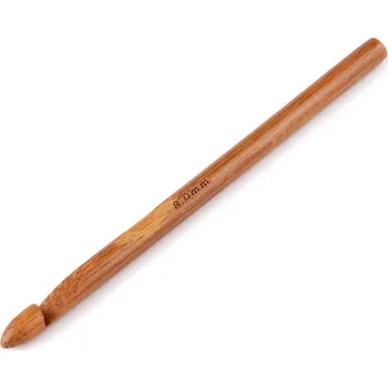 Jehla na filcování Bambusový háček na háčkování vel. 6; 7; 8; 10 - 3 (8 mm) bambus tmavý