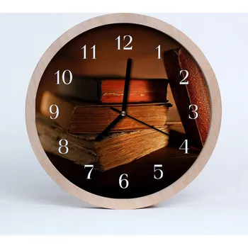 Hodiny Nástěnné quartzové hodiny Tiché Kniha Plynoucí 20 cm