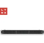 LYNX CS LYNX 19" patch panel 48-port, UTP Cat5e, 50µ, nestíněný, černý LX-48-UTP5E-BK
