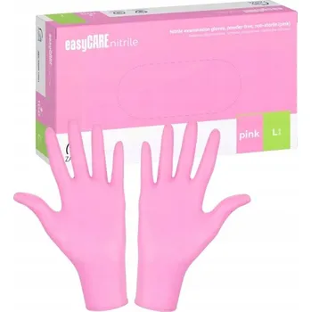 Vyšetřovací rukavice Nitrilové rukavice ZARYS easyCARE Růžové 100 kusů L