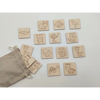 Dřevěná hračka Dřevěné pexeso Zvířátka - D-decor