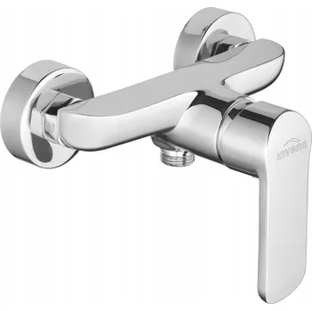 Vodovodní baterie Nástěnná vanová a sprchová baterie s jednou pákou Invena Siros, stříbrná
