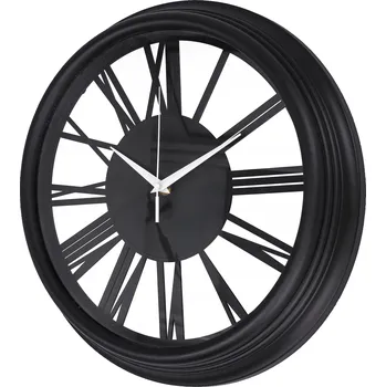 Hodiny ZEGAR ŚCIENNY 35cm nowoczesny czarny loft do obývacího pokoje i kuchyně dekorativní