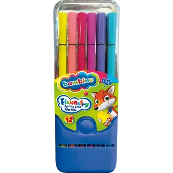 Fixy BAMBINO 12 barev v plastovém pouzdro pro školu a školku