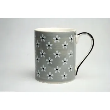 Hrnek s motivem květů (Šedý hrneček s květy)