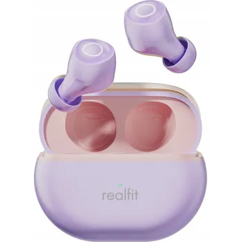 Sluchátka BEZDRÁTOVÁ SLUCHÁTKA DO UŠÍ REALFIT F4 MINI BLUETOOTH LEVANDULOVÁ