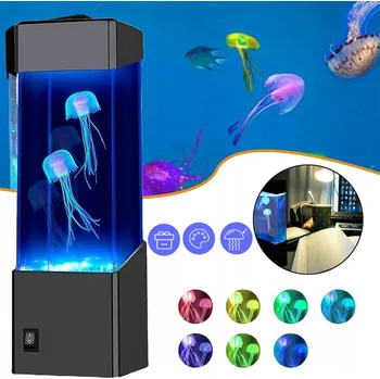 Lampička LED LAMPA S MEDÚZAMI, NOČNÍ LAMPA, OSVĚTLENÍ AKVÁRIA, DÁREK PRO DĚTI