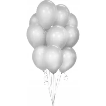 Balónek Metalické balónky Beauty&Charm stříbrné, 10 ks