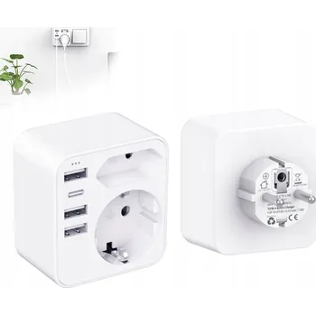 Elektrická zásuvka Adaptér do zásuvky USB 6v1 se 3 USB nabíječkami a 1 portem TYPE-C