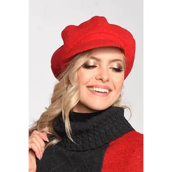 Čepice TopMode Vlněná čepice s kšiltem 725068 červená