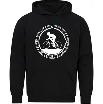 Pánská mikina Pánská mikina Kompas cyklisty (Velikost: 5XL, Barva: Černá)