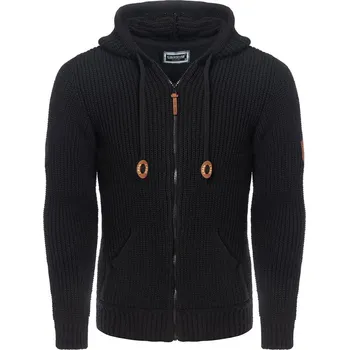 Pánský svetr CARISMA svetr pánský 7878 zapínaní na zip s kapucí S černá