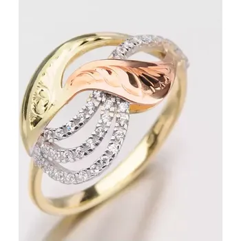 Prsten Dámský prsten žluté zlato 585 zirkon 51P-3112 velikost 63