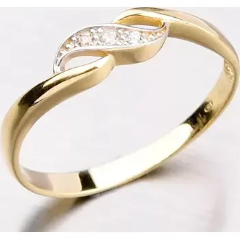 Prsten Dámský prsten zirkon žluté zlato DZ2001-ZL velikost 49