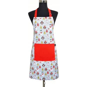 Kuchyňská zástěra VÁNOČNÍ KUCHYŇSKÁ ZÁSTĚRA S KAPSOU 60x75 MEDVÍDEK