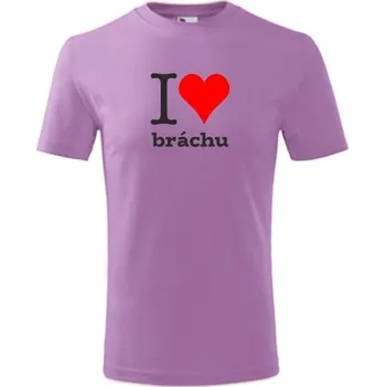 Chlapecké tričko Fialové dětské tričko I love bráchu - barva fialová - velikost 12let