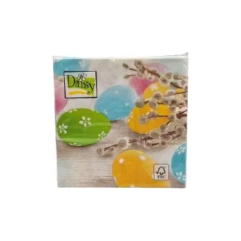 Papírový ubrousek Velikonoční ubrousky Daisy s motivy kraslic 33x33 cm, 20 kusů