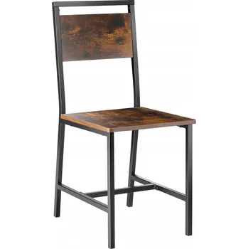 Jídelní židle Jídelní židle 2 ks v rustikálním stylu s kovovým rámem a opěradlem