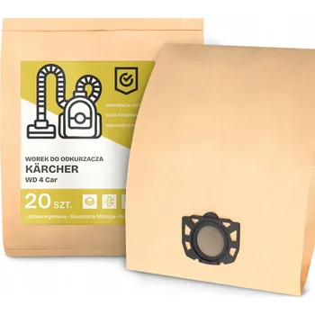 Sáček do vysavače 20x SÁČEK do VYSAVAČE Kärcher WD 4 Car Papírový Objemný Velký SÁČKY 2A-W