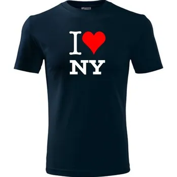 Chlapecké tričko Tmavě modré dětské tričko I love NY - barva tmavě modrá - velikost 10let